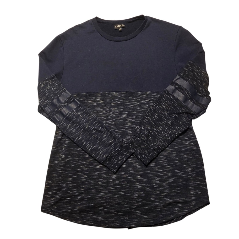 Carbon XXL Long Sleeve T Shirt Top Color‎ Block Heather Crew Neck Womens Casual